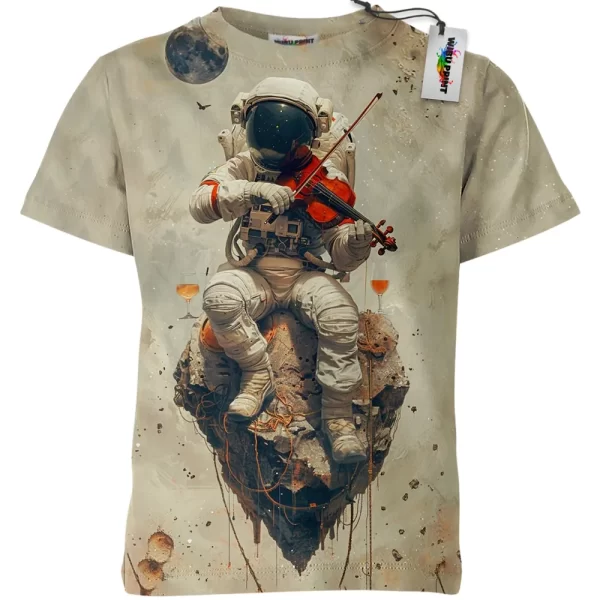 Floating Astronaut Violinist Shirt, Graphic Shirt