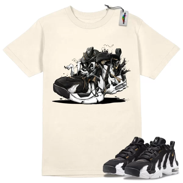 Wibuprint Monster Kicks Shirt to Match Air DT Max 96 Low Black White – Air DT Max 96 Matching Graphic Tee – Black White 96s Shirt