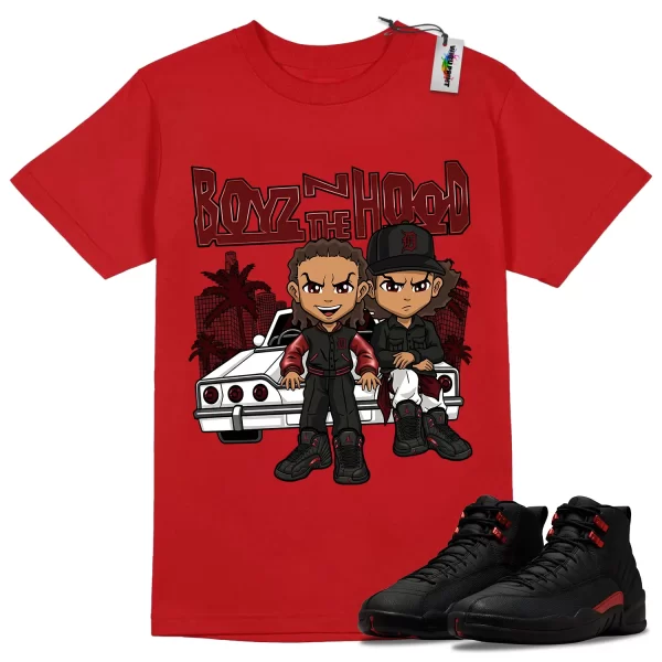 Wibuprint Boy N The Hood Shirt to Match Air Jordan 12 Bloodline – AJ12 Matching Graphic Tee – Bloodline 12s Shirt