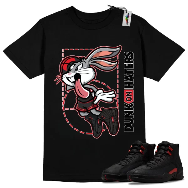 Wibuprint Dunk On Haters Shirt to Match Air Jordan 12 Bloodline – AJ12 Matching Graphic Tee – Bloodline 12s Shirt