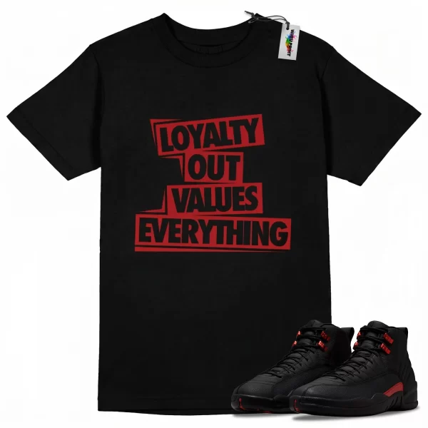 Wibuprint Love Shirt to Match Air Jordan 12 Bloodline – AJ12 Matching Graphic Tee – Bloodline 12s Shirt