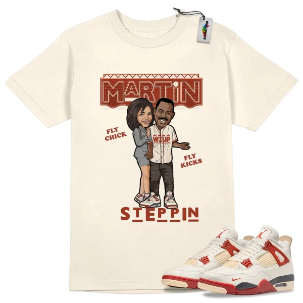Wibuprint Martin Fly Kicks Steppin Shirt to Match Air Jordan 4 Brick After Brick – AJ4 Matching Graphic Tee – Brick After Brick 4s Shirt