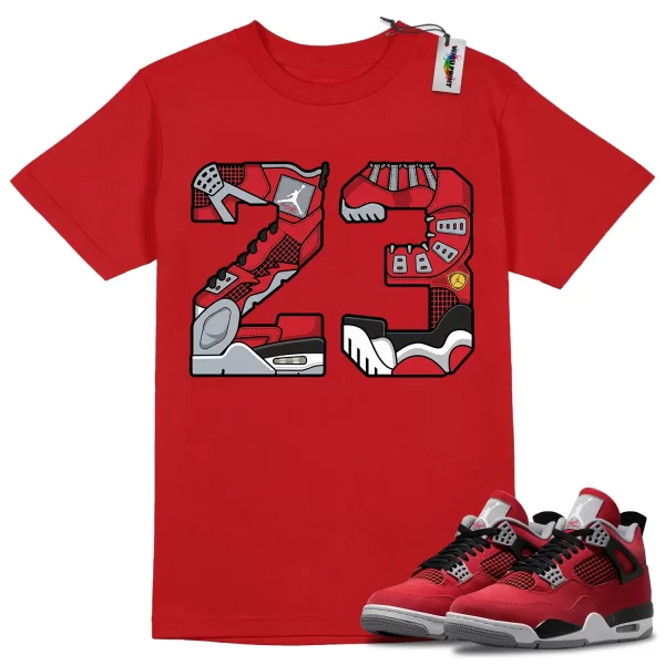 Wibuprint 23 Mashup Shirt to Match Air Jordan 4 Toro Bravo – AJ4 Matching Graphic Tee – Toro Bravo 4s Shirt
