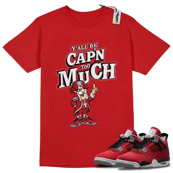 Wibuprint Cap N Too Much Shirt to Match Air Jordan 4 Toro Bravo – AJ4 Matching Graphic Tee – Toro Bravo 4s Shirt