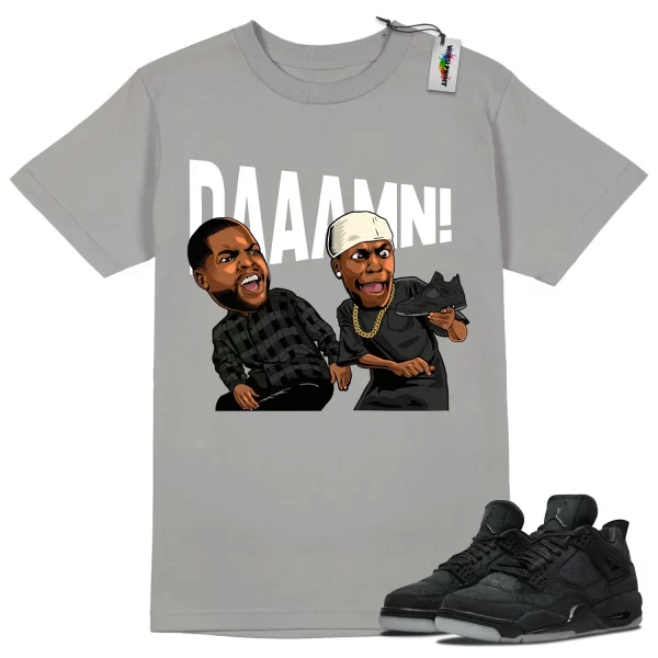 Wibuprint DAAAMN Shirt to Match Air Jordan 4 Kaws Black – AJ4 Matching Graphic Tee – Kaws Black 4s Shirt
