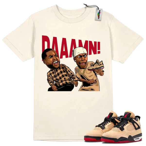 Wibuprint DAAAMN Shirt to Match Air Jordan 4 Pizza – AJ4 Matching Graphic Tee – Pizza 4s Shirt