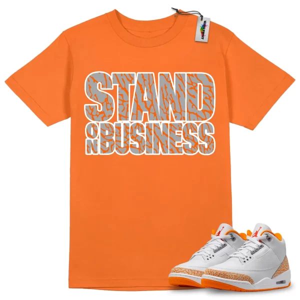 Wibuprint Stand On Business Shirt to Match Air Jordan 3 Orange Citrus – AJ3 Matching Graphic Tee – Orange Citrus 3s Shirt