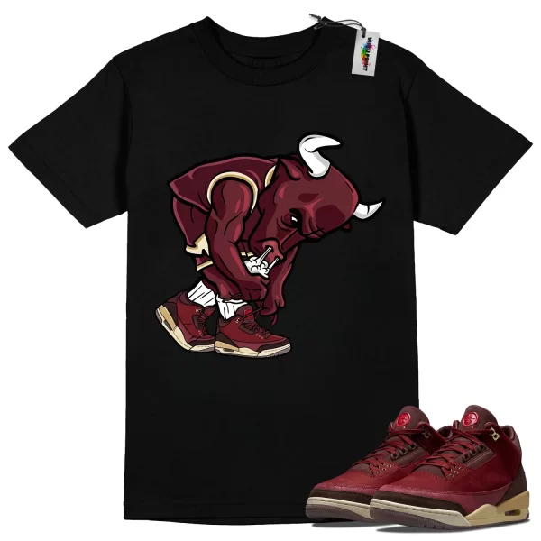 Wibuprint Angry Bull Shirt to Match Air Jordan 3 Bin 23 – AJ3 Matching Graphic Tee – Bin 23 3s Shirt
