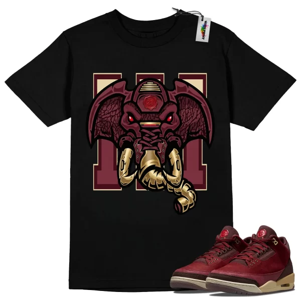 Wibuprint Cyber Elephant Shirt to Match Air Jordan 3 Bin 23 – AJ3 Matching Graphic Tee – Bin 23 3s Shirt