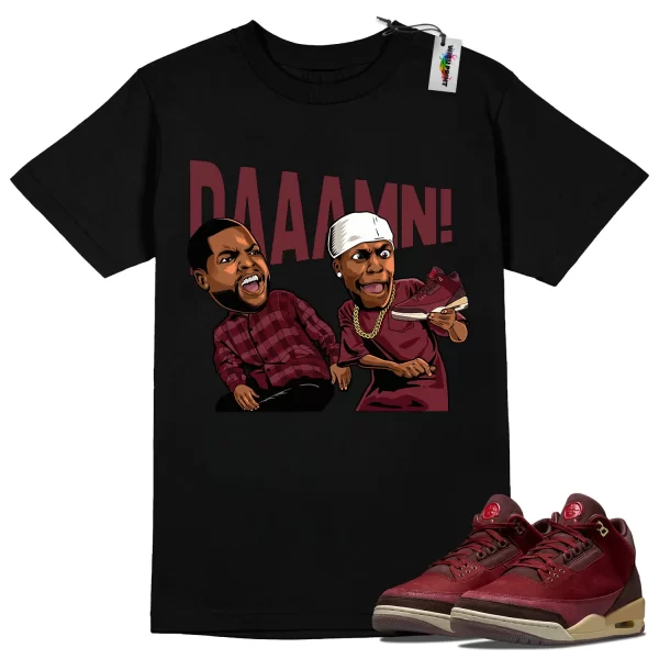 Wibuprint Daaamn Shirt to Match Air Jordan 3 Bin 23 – AJ3 Matching Graphic Tee – Bin 23 3s Shirt